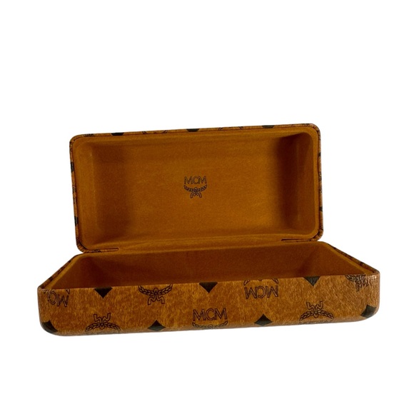 Genuine MCM Hardshell eyeglasses case designer logo cognac - Picture 5 of 6